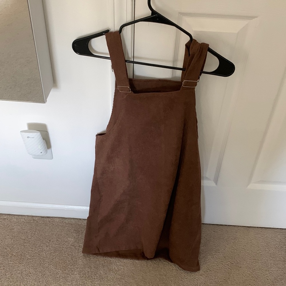 Brown corduroy dress with buckles